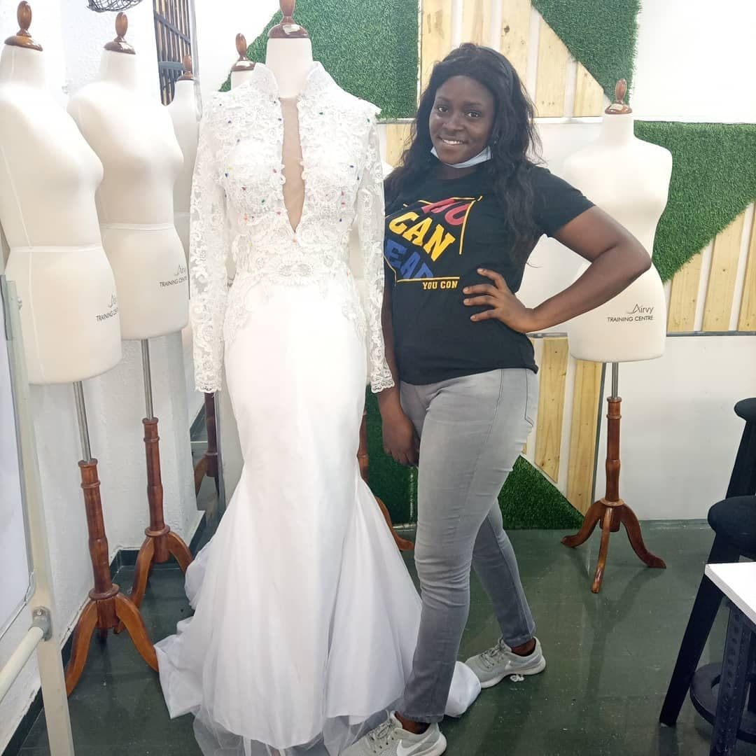 Bridal gowns on dress forms during bridal training in 2021