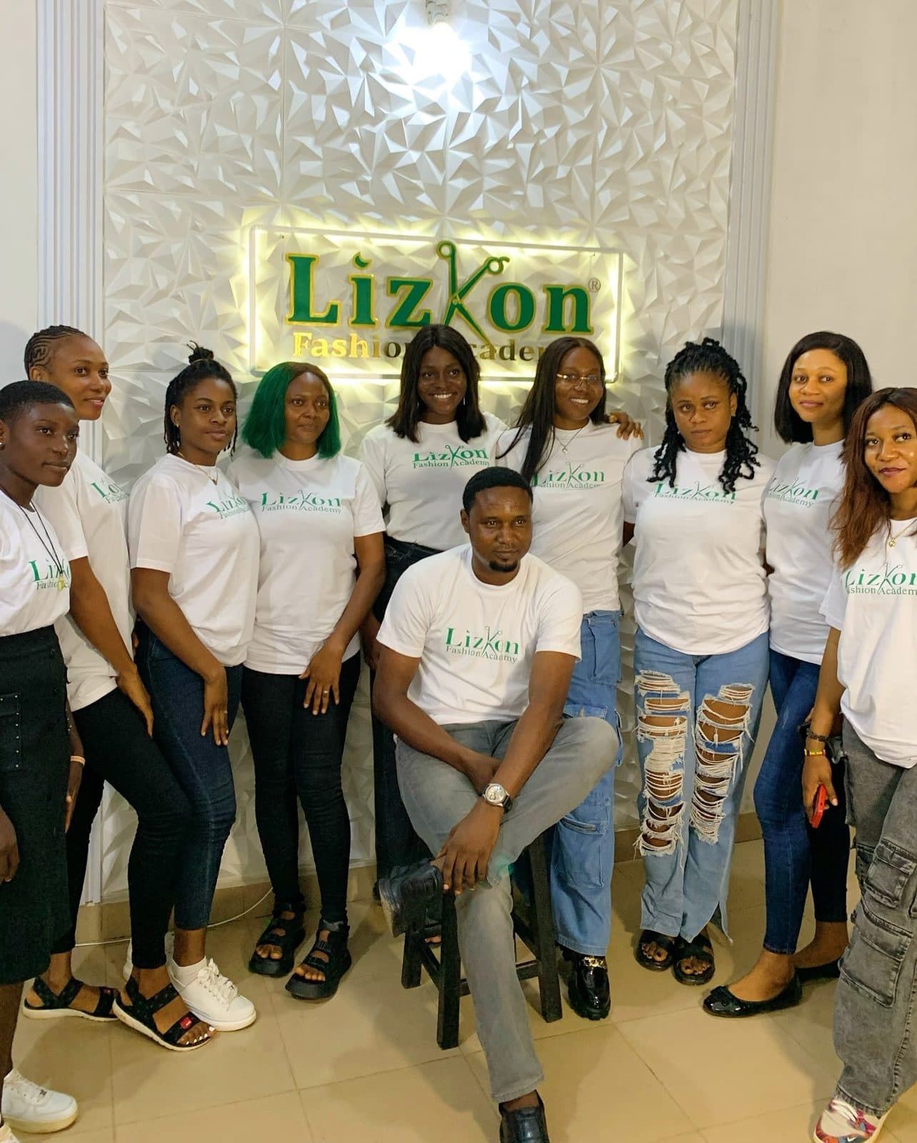 Students in Lizkon Fashion Academy T-shirts